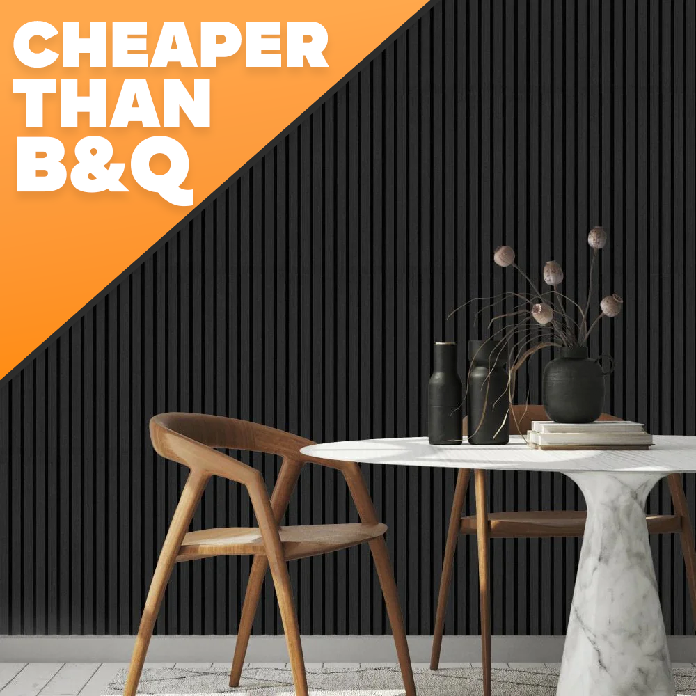 Dark Stone Acoustic Slat Wall Panel 2400 x 600mm