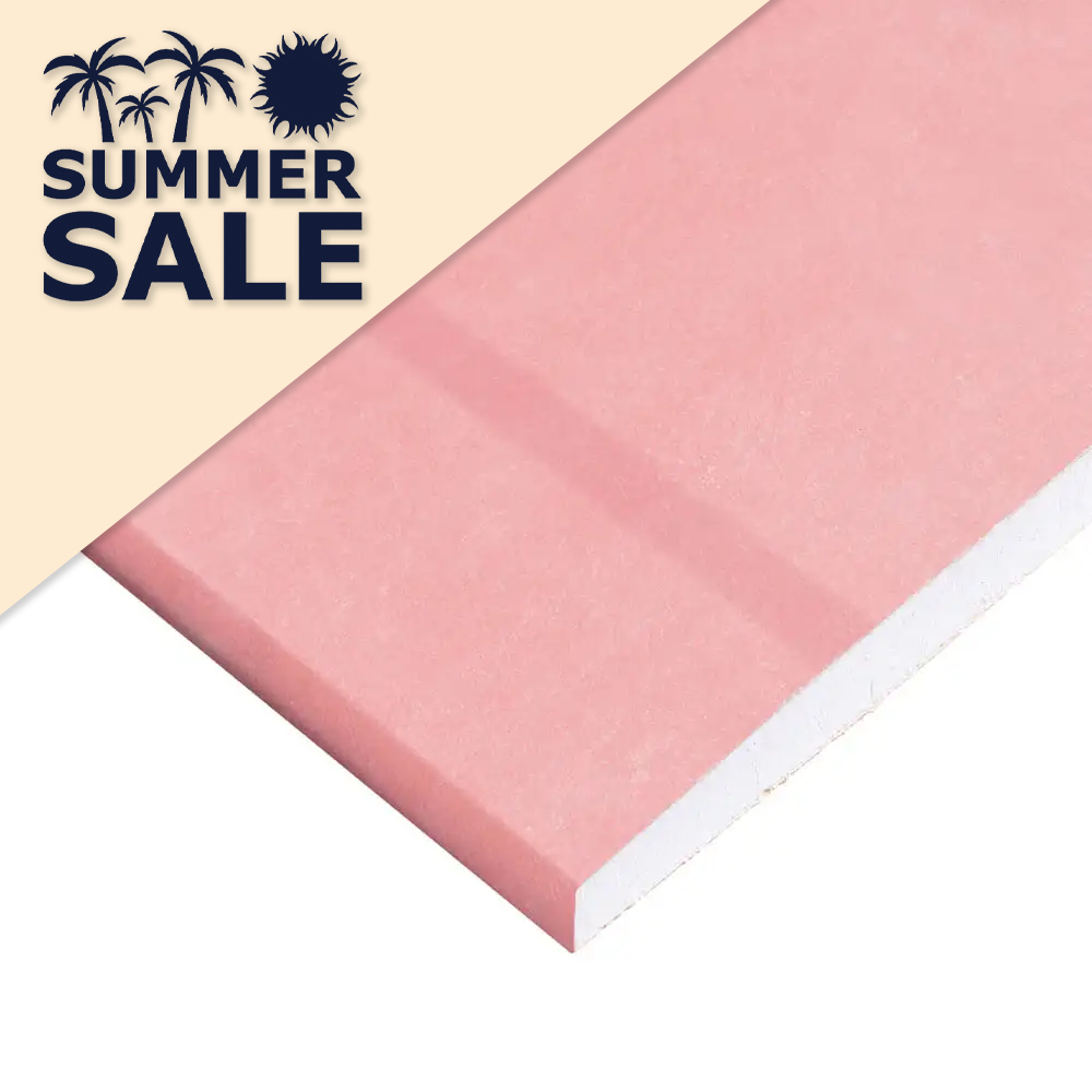 Fire Proof Fireline Red Taper Edge Plasterboard - 12.5mm x 1200mm x 2400mm 8x4