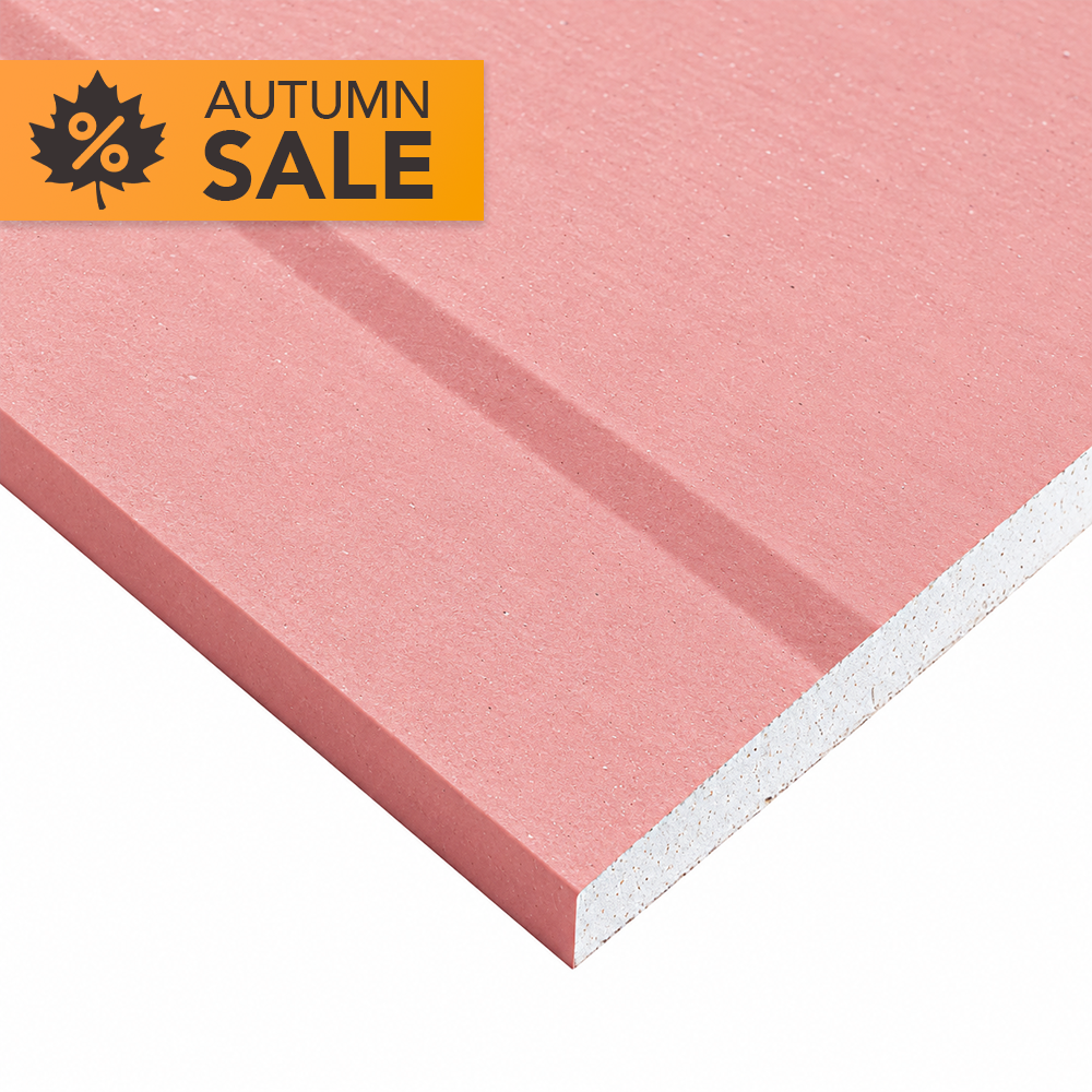 Fire Proof Fireline Red Square Edge Plasterboard - 12.5mm x 1800mm x 900mm (6x3)