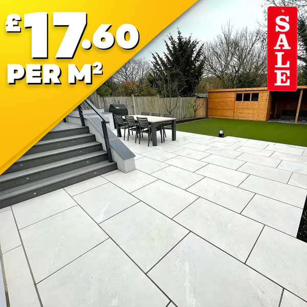Himalayan White 20mm Outdoor Porcelain Paving TIle | 900 x 600mm