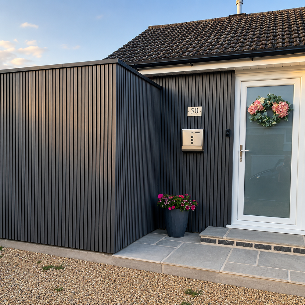 Composite Garden Wall Cladding Charcoal 200mm x 3.6m