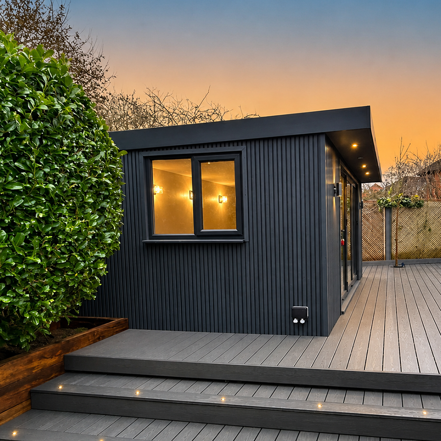 Composite Garden Wall Cladding Charcoal 200mm x 3.6m
