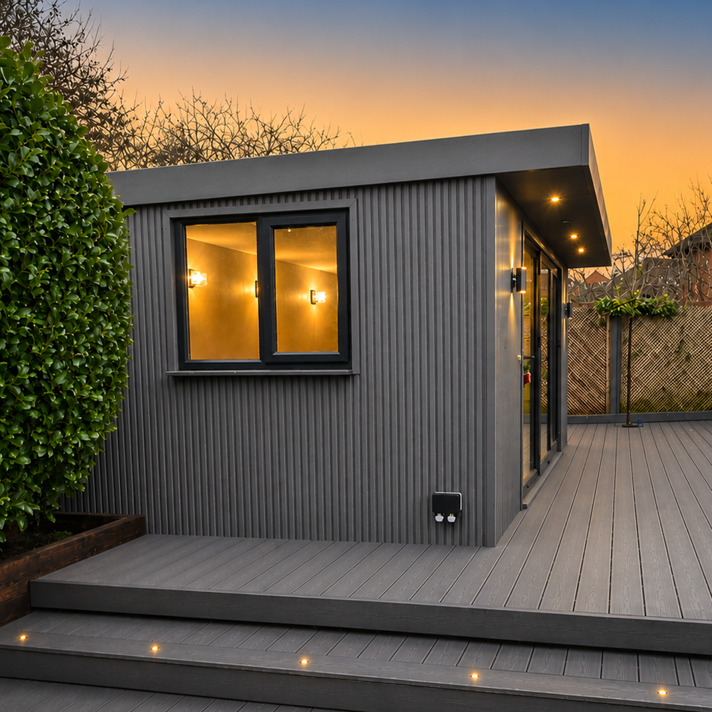 Composite Garden Wall Cladding Grey 200mm x 3.6m