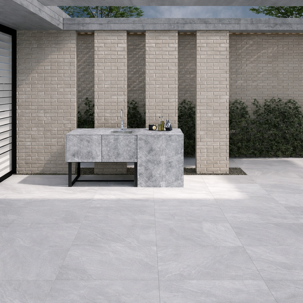 Rasa Pearl White 20mm Outdoor Porcelain Paving Tile 900x600
