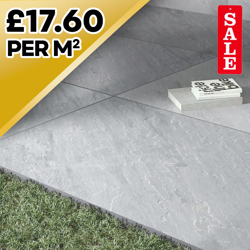 Kandla Grey 20mm Outdoor Porcelain Paving Tile | 900 x 600mm
