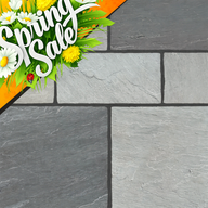 Kandla Grey Indian Natural Sandstone Paving Pack 22mm Calibrated 10.2m2 Patio Kit