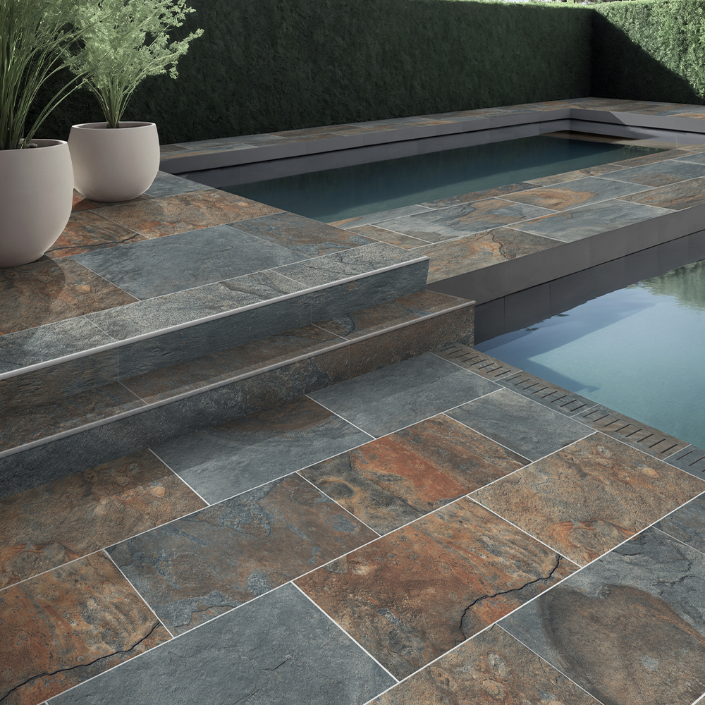 Mongolian Copper Rusty 20mm Outdoor Porcelain Paving Tile 900x600