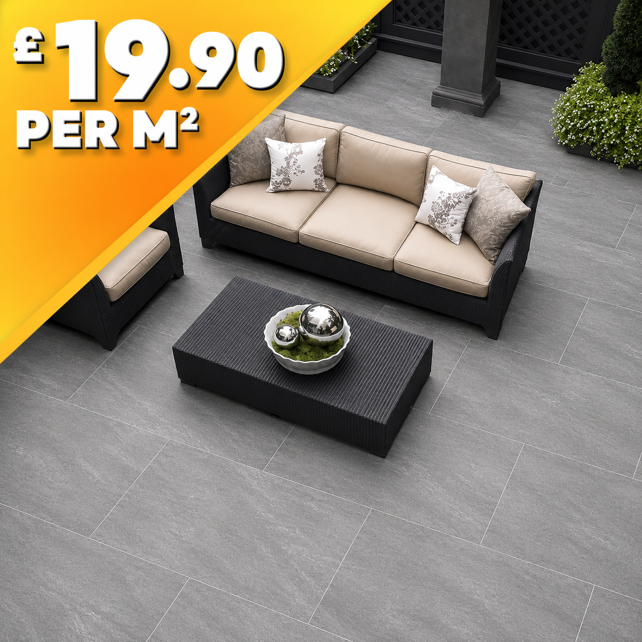Mercury Grey 20mm Outdoor Porcelain Paving Tile | 900 x 600mm
