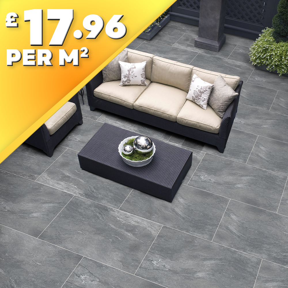 Mercury Grey 20mm Outdoor Porcelain Paving Tile | 900 x 600mm