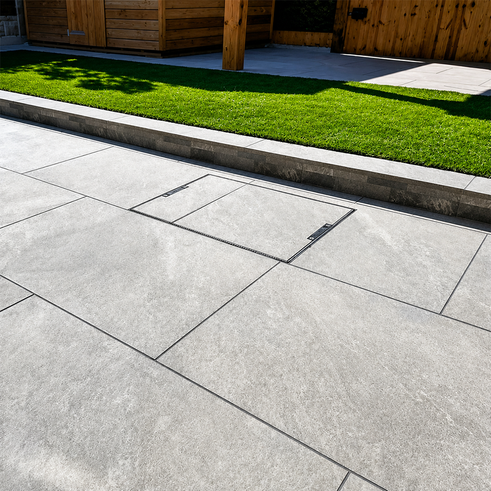 PORCELAIN PAVER COVER 600X450X*45MM RECESSED 10T