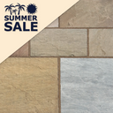 Raj Green Indian Natural Sandstone Paving Pack 22mm Calibrated 10.2m2 Patio Kit