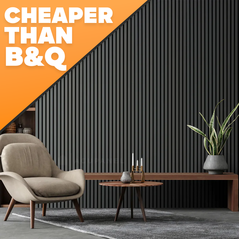 Slate Grey Acoustic Slat Wall Panel 2400 x 600mm