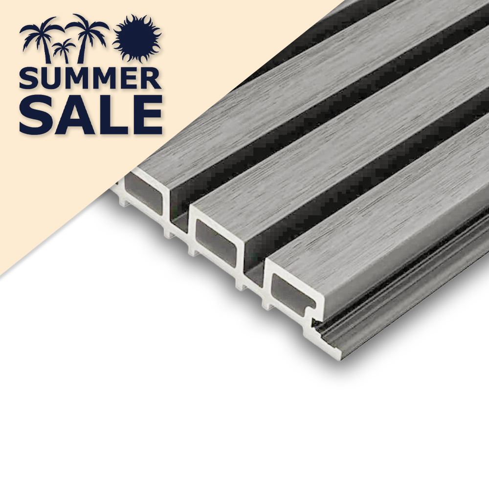Composite Garden Wall Cladding Grey 200mm x 3.6m