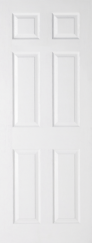 Textured 6 Panel Regency Internal White Door 1981x762x35mm (30")