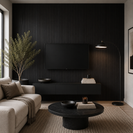 Black Slate Acoustic Slat Wall Panel 2400 x 600mm