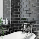 Metro Tile Bevelled 200X100 Black Per m2