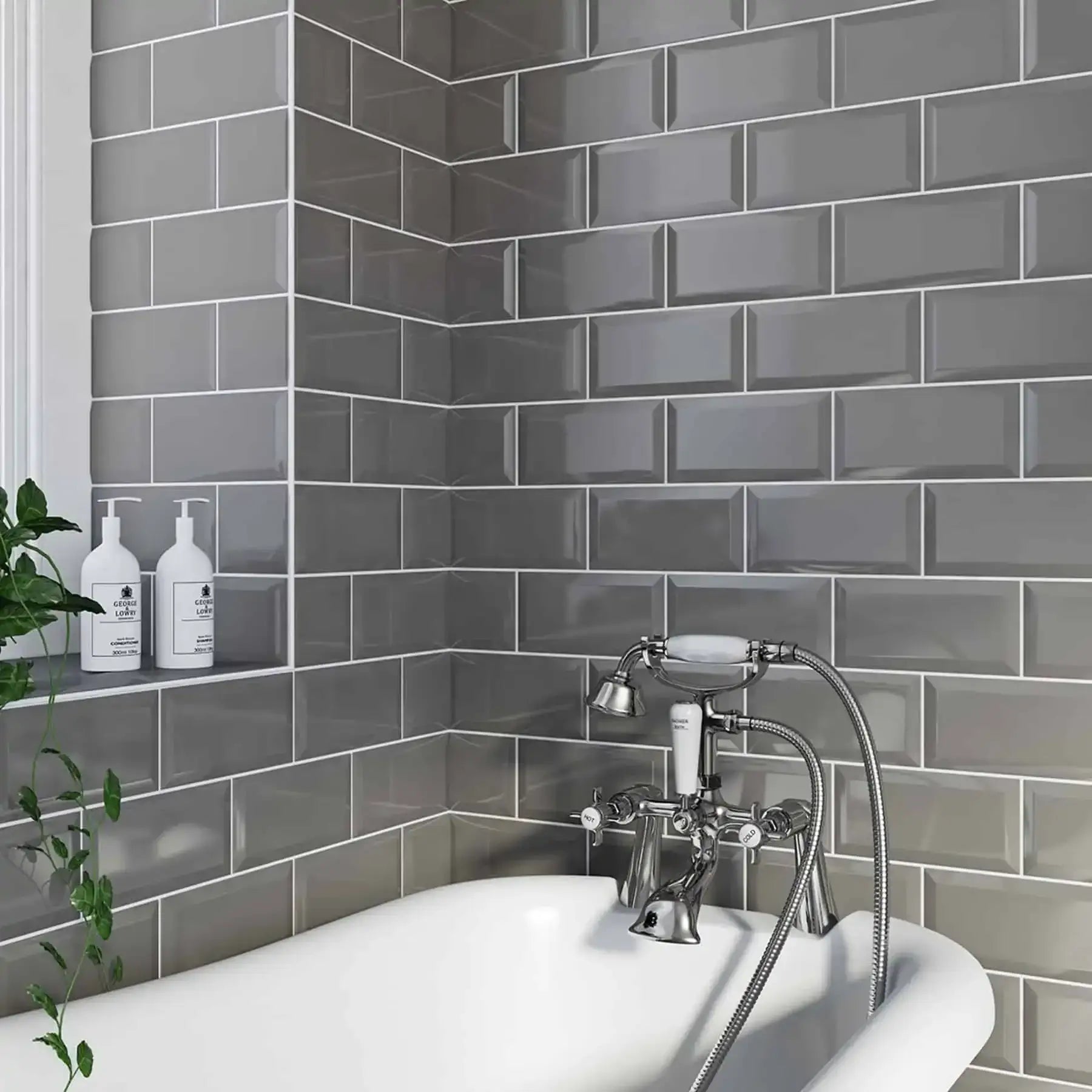 Metro Tile Bevelled 200X100 Dark Grey Per m2