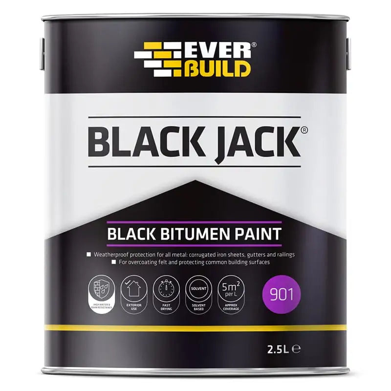 Everbuild 901 Black Jack Bitumen Paint 2.5L
