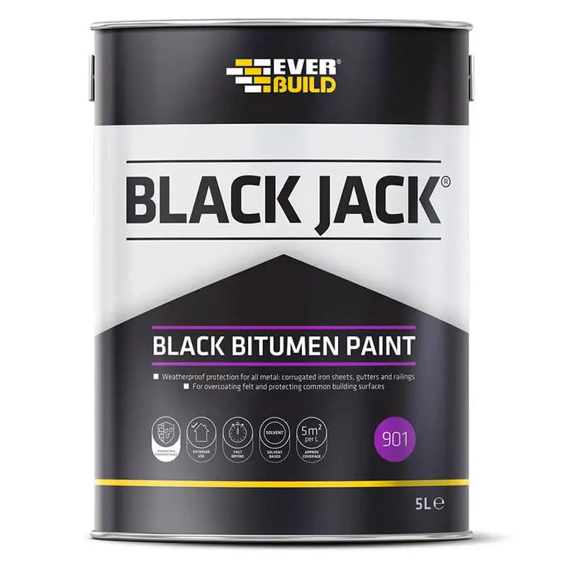 Everbuild 901 Black Jack Bitumen Paint 5L