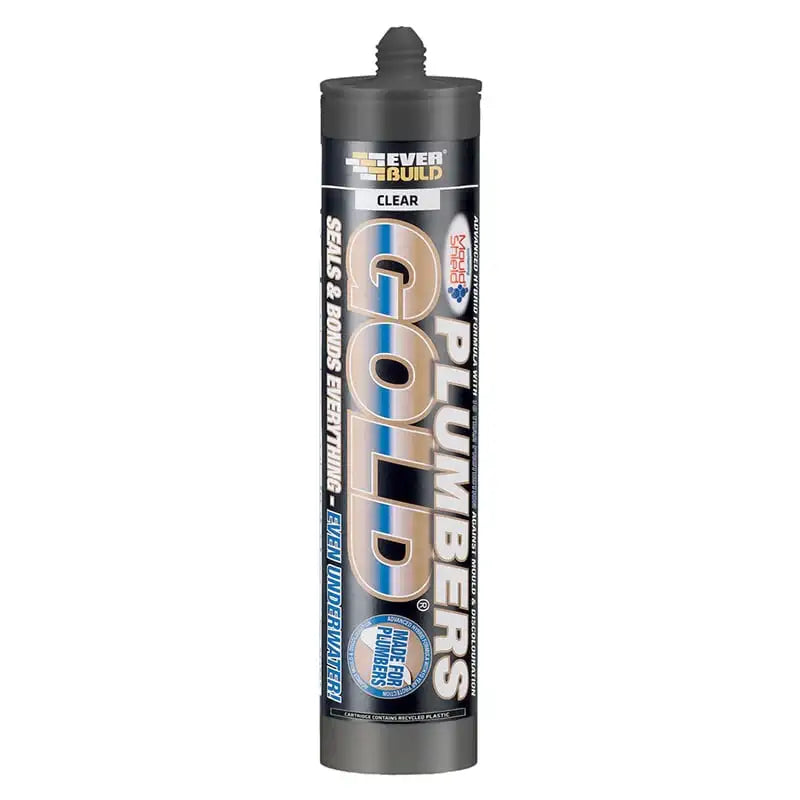 Everbuild Plumbers Gold Clear Adhesive And Sealant 290ml