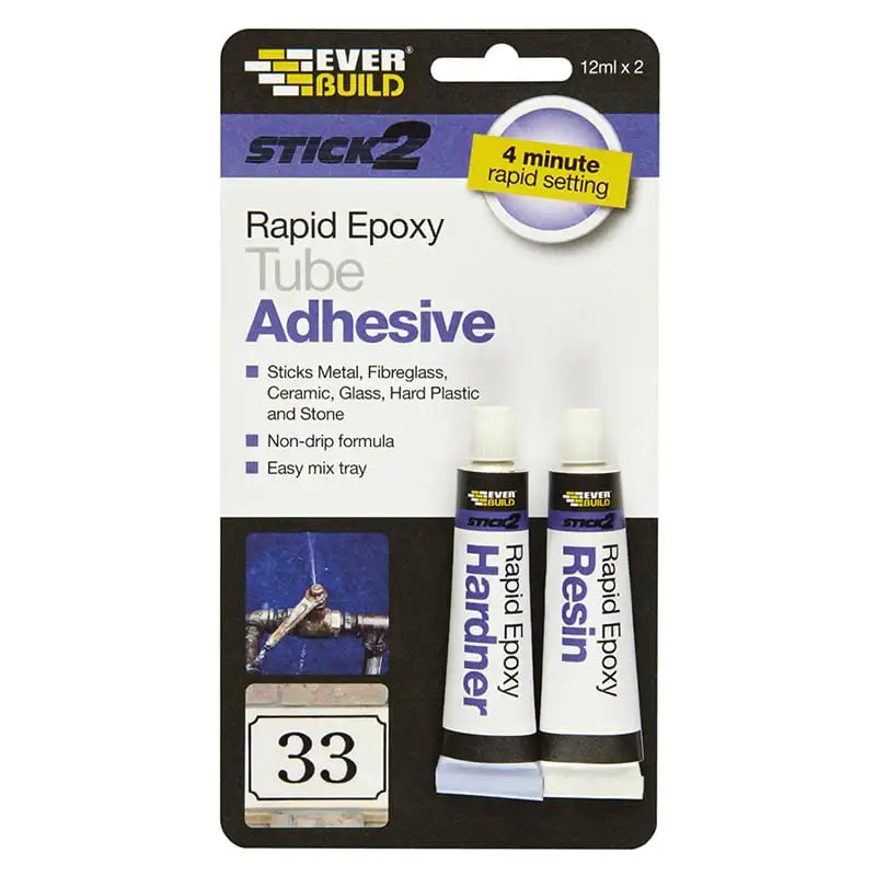 Everbuild Stick 2 Rapid Epoxy Tube 12ml x 2