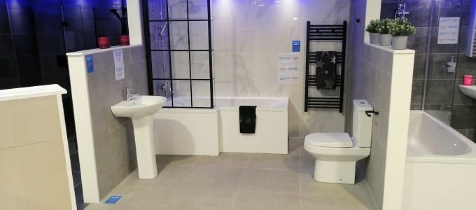 L Shape Shower Bath Suite