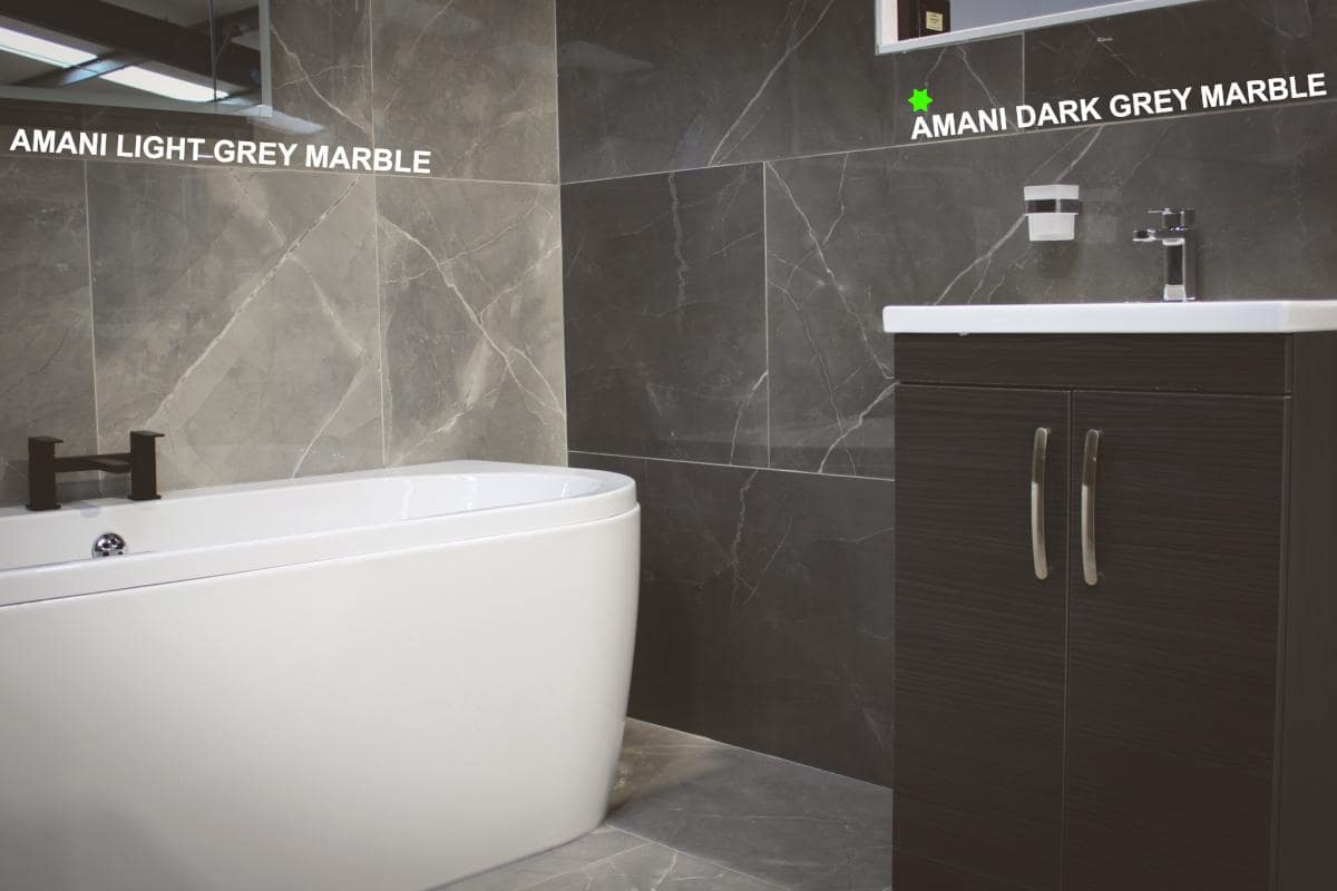 Amani dark grey marble 1200mm x 600mm
