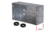 Electrical Products: Metal Flush Box 2 Gang 35mm