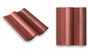 Roofing slates & tiles: Double roll top Roof tile red