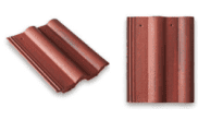 Roofing Slates & Tiles: Double Roll Top Roof tile red