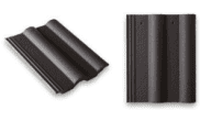 Roofing Slates & Tiles: Double Roll Top Roof tile grey