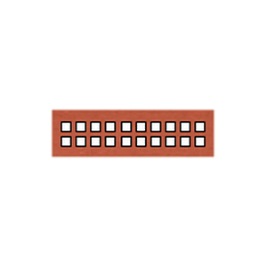 Shaped angled bricks: red air brick 215mmx65mmx50mm