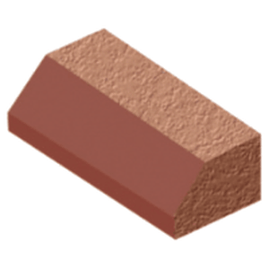 Shaped angled bricks: plinth stretcher brick red