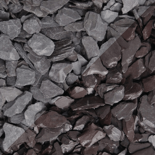 Chippings gravels pebbles: crushed slate blue 25kg bag