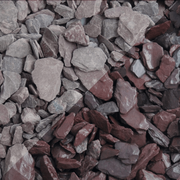 Chippings gravels pebbles: crushed slate plum 25kg bag