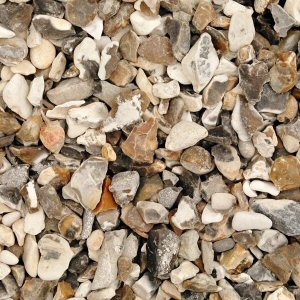 Chippings gravels pebbles: white stone flint bulk bag