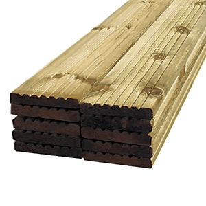 Decking components accessories kits: premium treated decking boards 3600 x 32 x 125mm