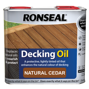 Decking components accessories kits: decking oil natural cedar 2.5ltr