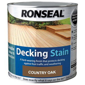 Decking components accessories kits: decking stain country oak 2.5ltr