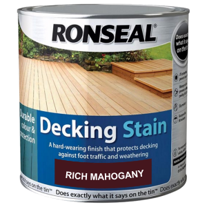 Decking components accessories kits: decking stain rich mahogany 2.5ltr