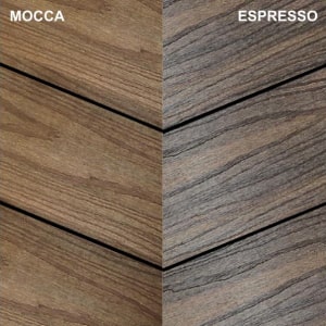 Composite decking: espresso and mocca composite deck kit 3.6 x 3.6m