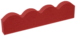 Edgings: scalloped edging red 600mm x 150mm