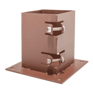 Fence posts accessories: bolt down post support brown 75 x 75mm