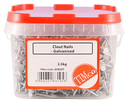 Nails: galvanised clout nail 75mm tub