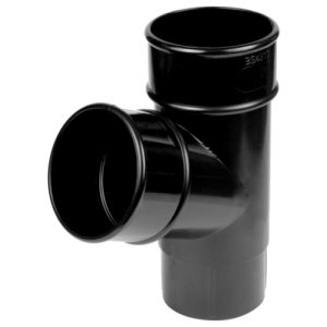 Downpipe fittings: downpipe 112 degree branch round black