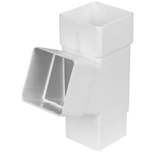 Downpipe fittings: downpipe 112 degree branch square white