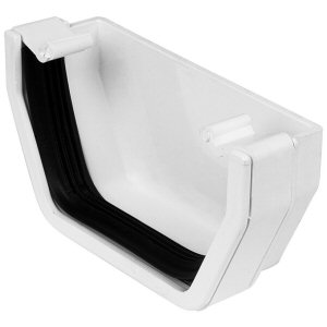 Guttering fittings: external endstop square white