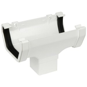 Guttering fittings: running outlet square white