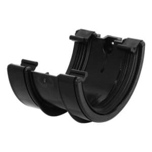 Guttering fittings: gutter union round black