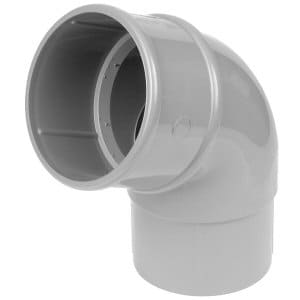 Downpipe fittings: downpipe 112 degree offset bend round grey